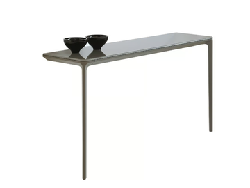 SLIM 2 LEGS - Rectangular glass console table by Sovet italia - view 2